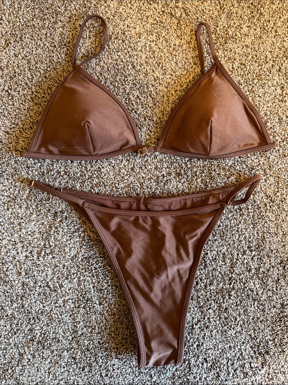 Garage Brown Triangle Bikini Set